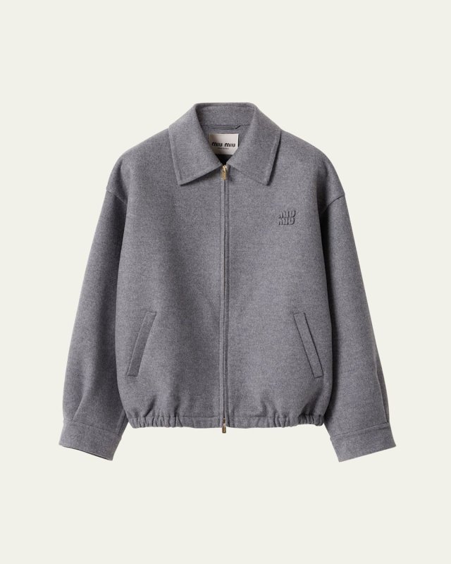 Oversized Double Cashmere Bomber Jacket